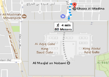 Shaza Al Madinah Distance from Masjid Nabawi